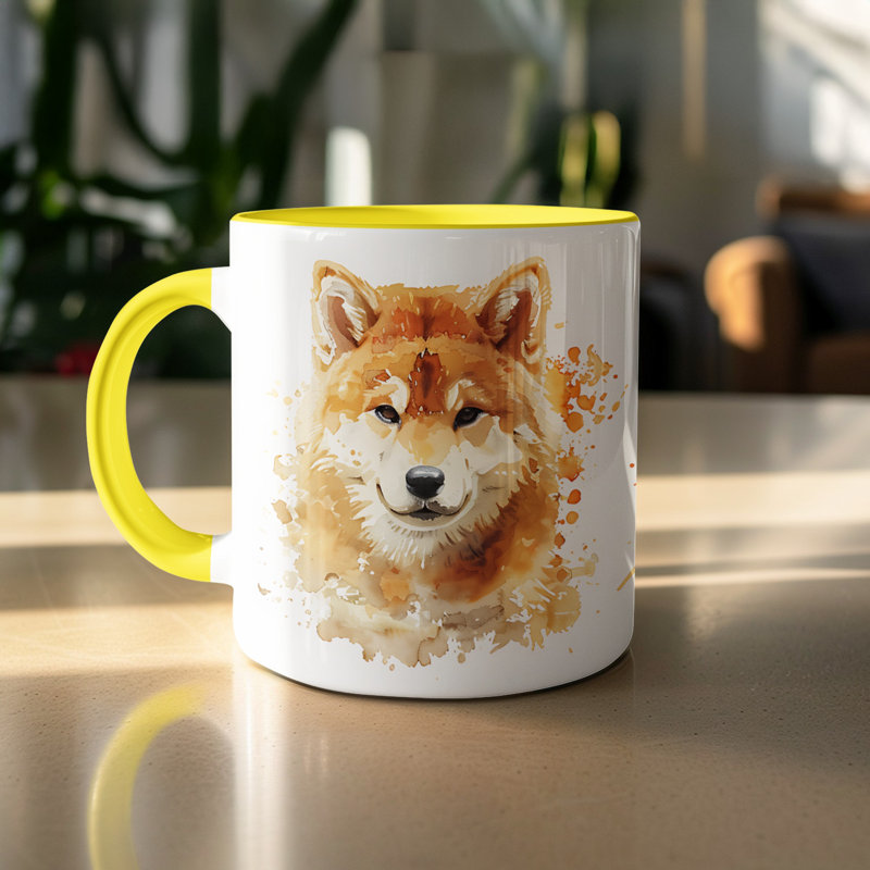 Mug, 3, Yellow