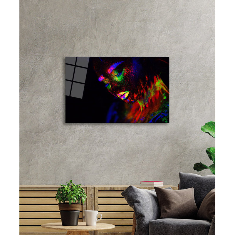 Peinture élégante en verre trempé décoratif, 27,6 po x 43,3 po | 100% verre trempé, épaisseur: 0,16 pouce | Superbe décoration intérieure pour le salon, le bureau ou la galerie | Pièce d'art unique, durable et élégante