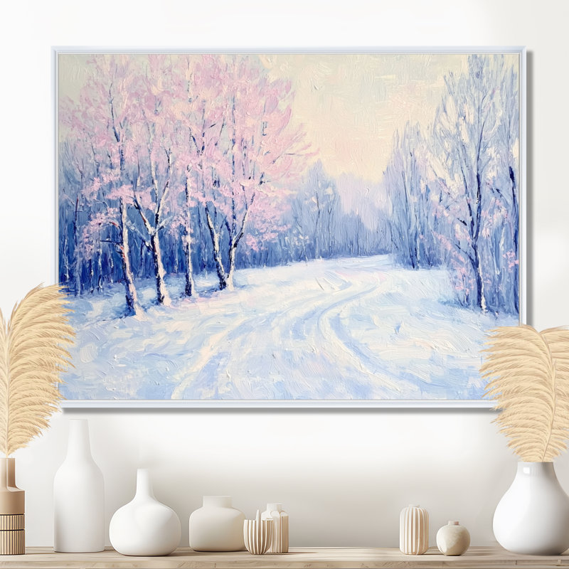 «Winter Peacefulness Forest II - Winter Landscape Wall Art Living Room», H 12 po x l 20 po, Blanc