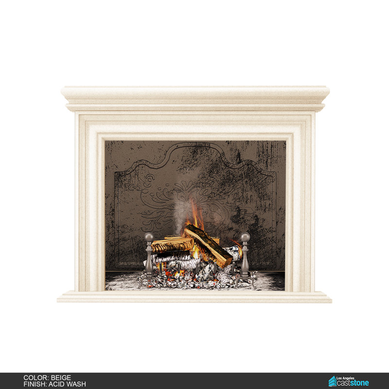 Palermo Alto Fireplace Mantel, Acid Wash Beige