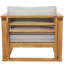Chaise de patio en teck avec coussins Eugeney