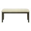 Banc, 44 po rectangulaire, salle à manger, vestibule, cuisine, couloir, rembourré, bois, tissu crème, bois massif gris, transitionnel