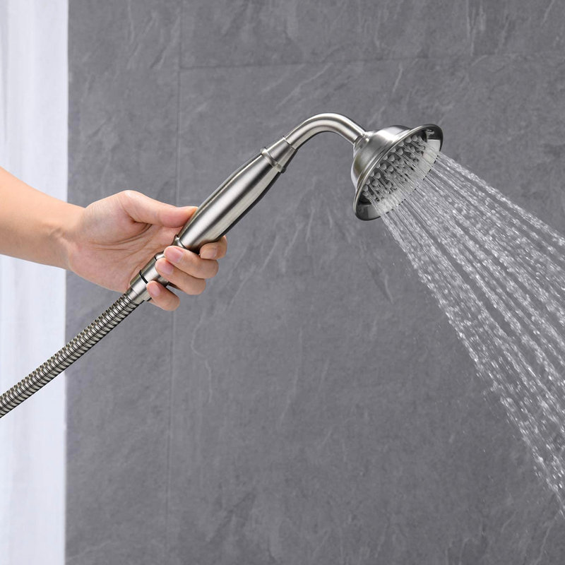 Robinet de baignoire autoportant avec robinet d'arrêt - Contrôle facile du débit d'eau au sol, Nickel brossé