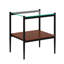 Ensemble de 2 tables de bout rectangulaires, plateau en verre trempé avec panneau de fibres à densité moyenne, table moderne pour le salon, verre transparent-125538174-125538178