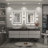 Molly Black Metal Framed LED Front Light and Backlit Anti-Fog Wall Bathroom/ Vanity Mirror-143579540