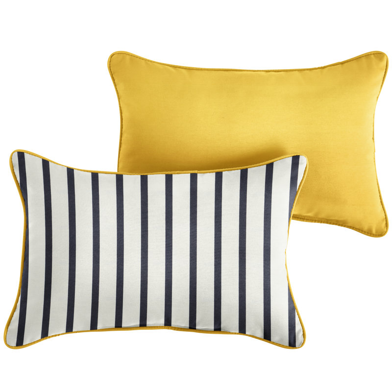  Housse et insert de coussin d'extérieur pour l'extérieur, 12 po x 24 po, Jaune