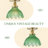 1-Light E26 Flush Mount, Polished Brass & Green Glass, Dimmable Metal Fixture, ETL Listed