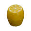 Tabouret jaune citron, sculpture de jardin