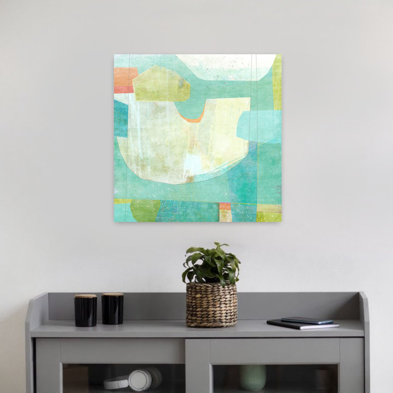 Aqua Pool Abstract Contemporary Art, 18" H x 18" W