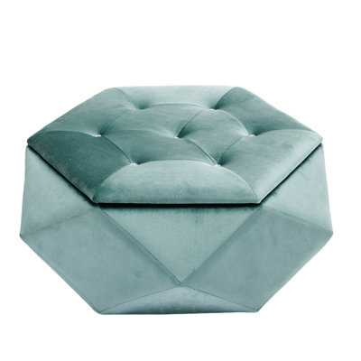 Elegant Velvet Footrest With Polygon Diamond Design - Multi Functional Storage For Living Room, 34"L X 30.5"W 13.5"H , Comfortable And Seating Home,