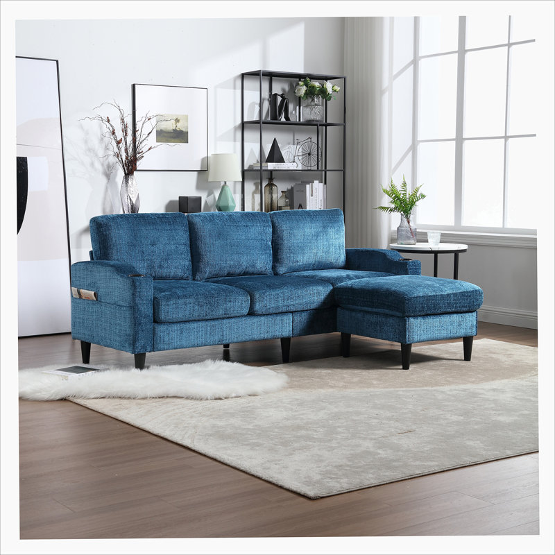 storage sofa /Living room sofa cozy sectional  sofa, Teal Polyester