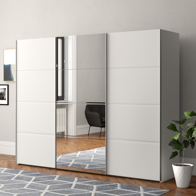 Barlowe 3 Door Manufactured Wood Wardrobe, White