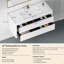 Meuble-lavabo mural 48 po avec lavabo, meuble de rangement flottant pour salle de bain avec comptoir en résine de pierre et tiroirs à fermeture en douceur entièrement assemblés-126271693