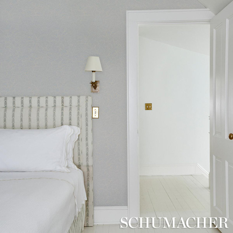 Schumacher x Mark D. Sikes Bougainvillea Wallpaper, China Blue