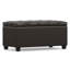 Banc/repose-pieds avec rangement rectangulaire de style transitionnel de 84 cm de large revêtu de cuir végan capitonné-127355403