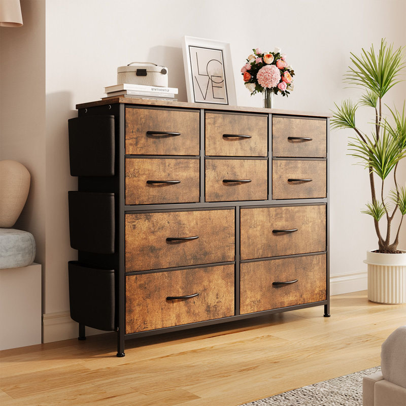Chest of 3 Drawers, Black/Brown