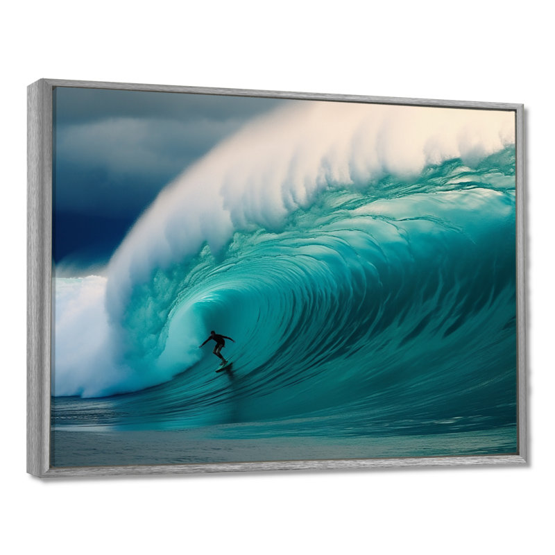 Hawaiian Waves Surf Dream I - Hawaii, art mural encadré, H 12 po x l 20 po x P 1 po, Cadre argenté flottant