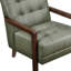 Fauteuil d'appoint en cuir avec base en bois de noyer, accoudoirs et dossier de style moderne-1377673293