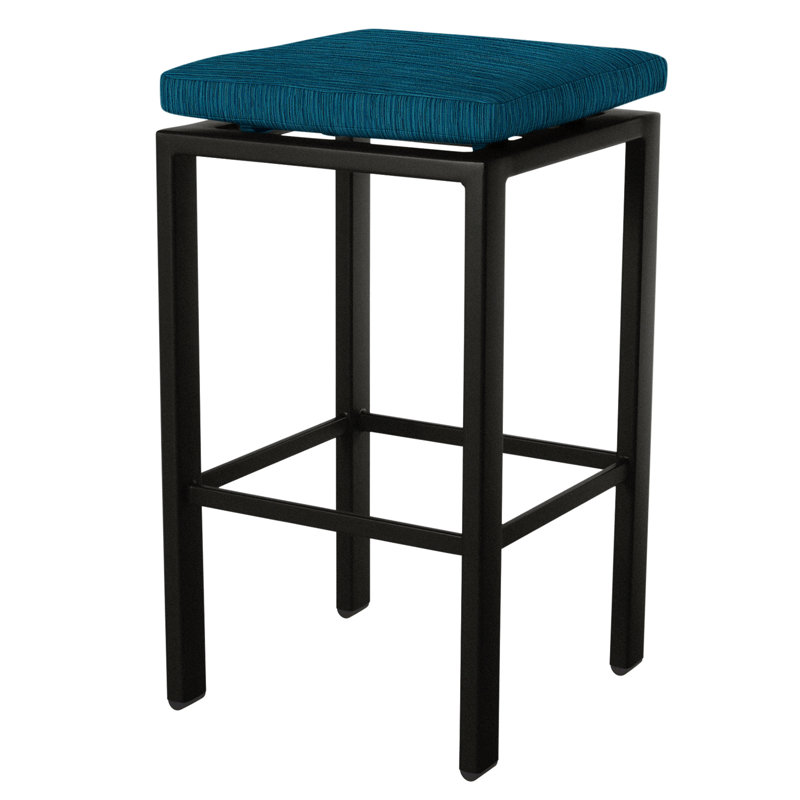 Aris Outdoor Bar Stool, Carbon Black, Sahara Cafe, 31.25"