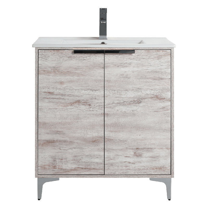 Ensemble de meuble-lavabo simple 30 po Deaunte, Chrome poli