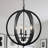Black 4 - Light Globe Orb Globe Chandelier