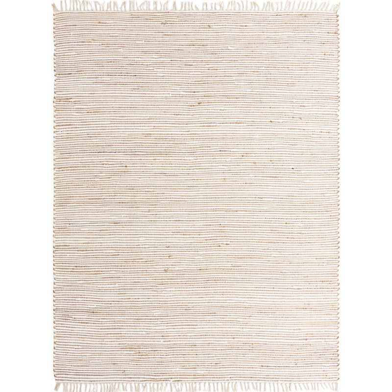Tapis carré beige en jute tissé à la main Kassandra, Rectangle 3 pi 3 po x 5 pi 1 po
