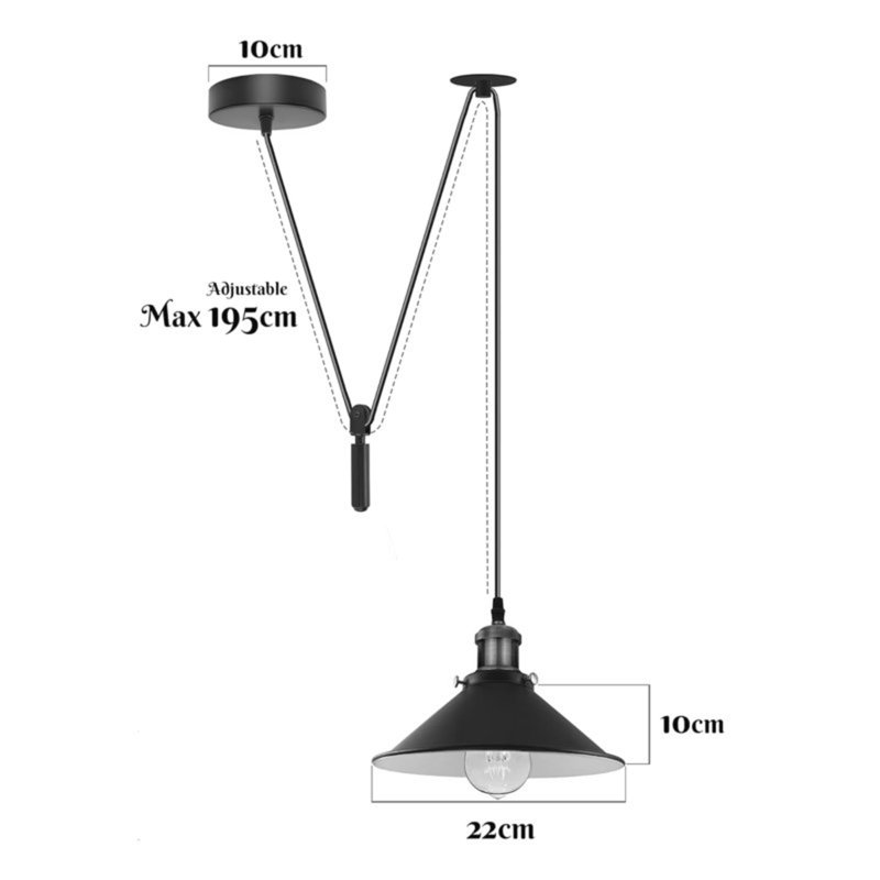 Anahla 1-Light Modern Industrial  Cone Pendant – Adjustable Ceiling Fixture for Contemporary Spaces, Rustic Red, No