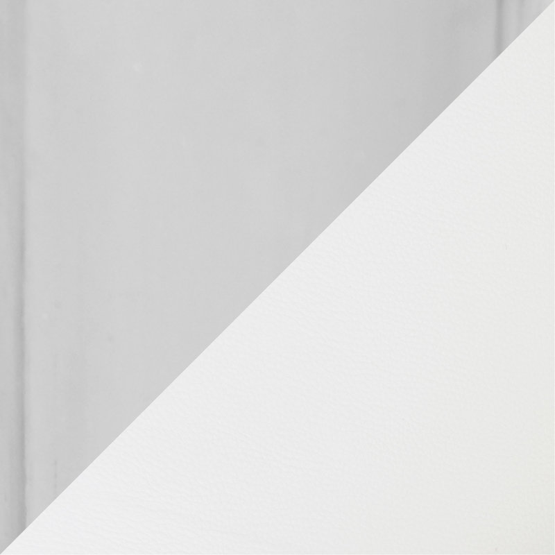 Chaise en métal et similicuir, Blanc, Chrome chrome