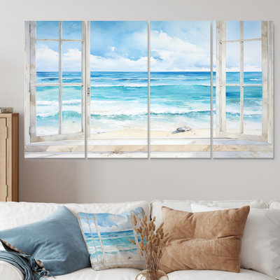 Ensemble de décorations murales 4 pièces Tranquility Beachside Horizon II - Coastal Windows