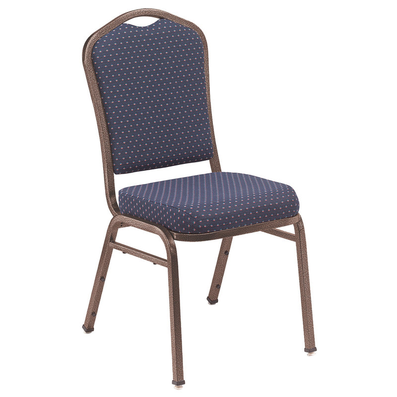 Chaise empilable en vinyle de luxe NPS® 9300 Series, assise bleu nuit / structure argentée, Argenté, Bleu minuit