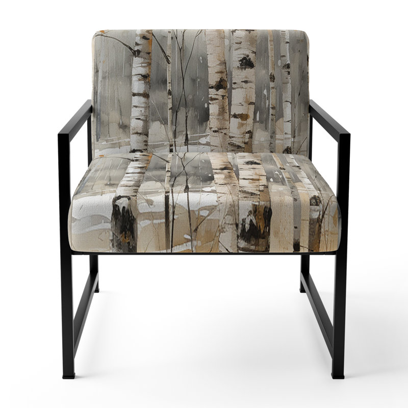 Chaise d'appoint rembourrée Winter Forest, Noir