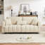 Tissu en chenille avec accoudoirs de 80 po, 3, 2 coussins et 1 coussin lombaire, chic pour le salon, la chambre à coucher, un appartement, un bureau, beige avec des sangles, fabrication-675829985-675829983
