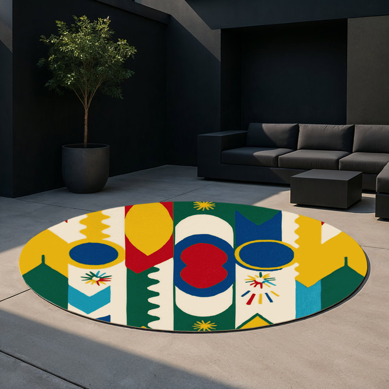 Tapis intérieur et extérieur Snappy Orbit, Rond 5 pi