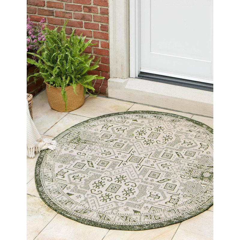 Tapis d'extérieur Chand, Rond 3 pi 3 po