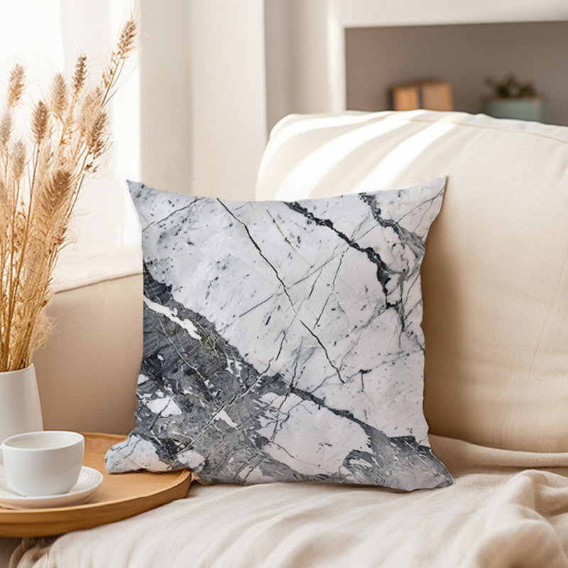 Abstract Marble Geode Crystal XVI Modern Throw Pillow Cover, 16"H x 16"W