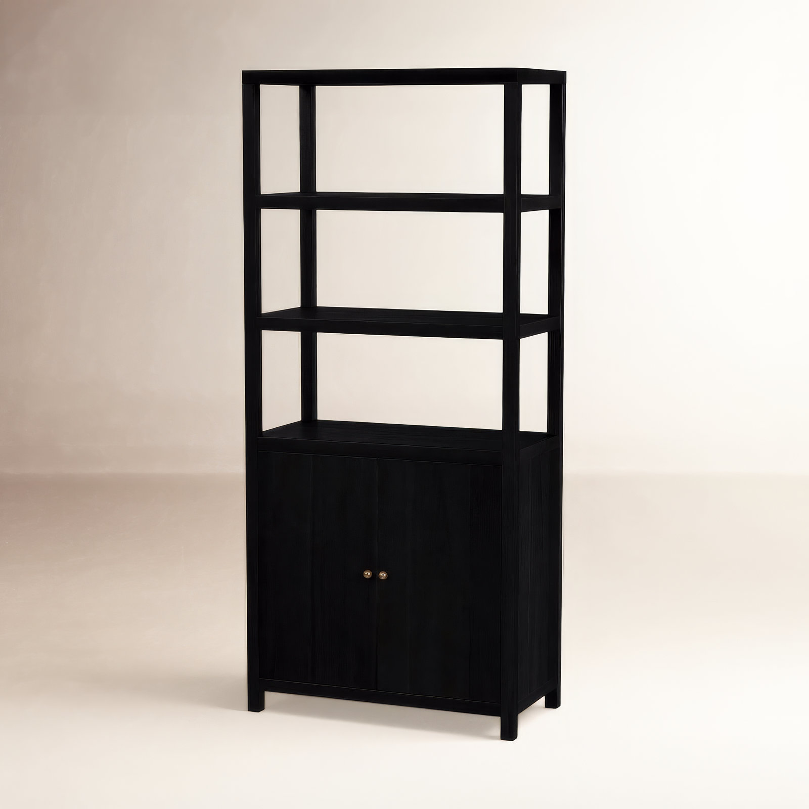 Celine 32" Acacia Bookcase, Antique Coffee