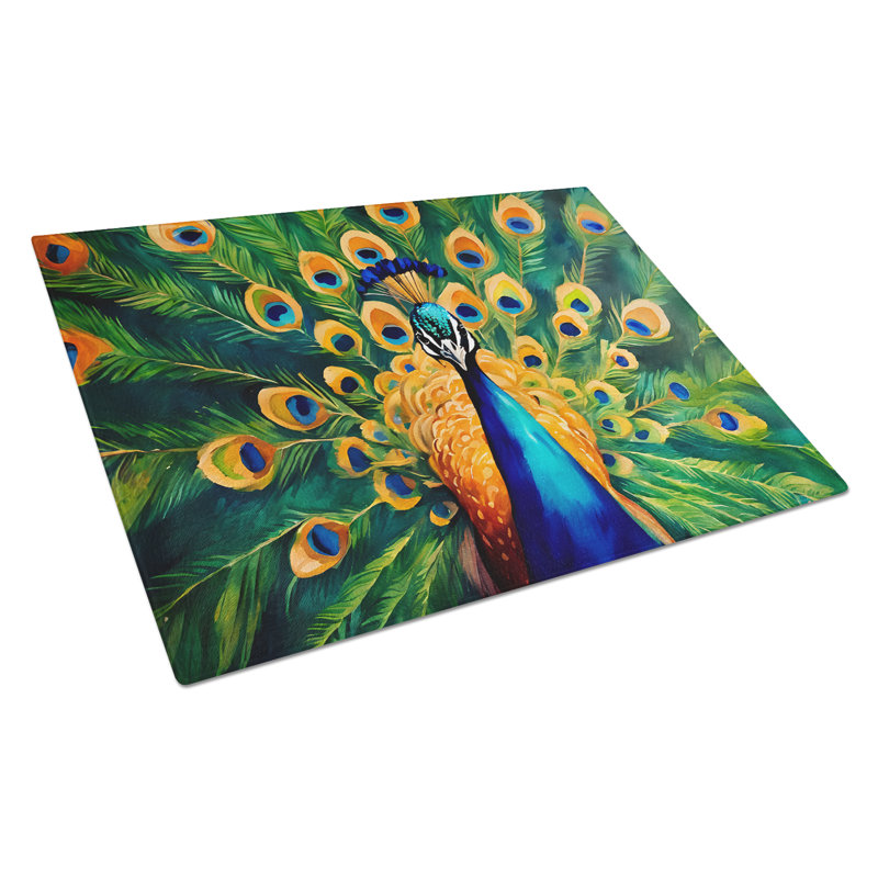 Peacock Glass Cutting Board