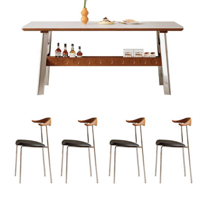 Vintage Durable Rock Slab Storable Dining Table