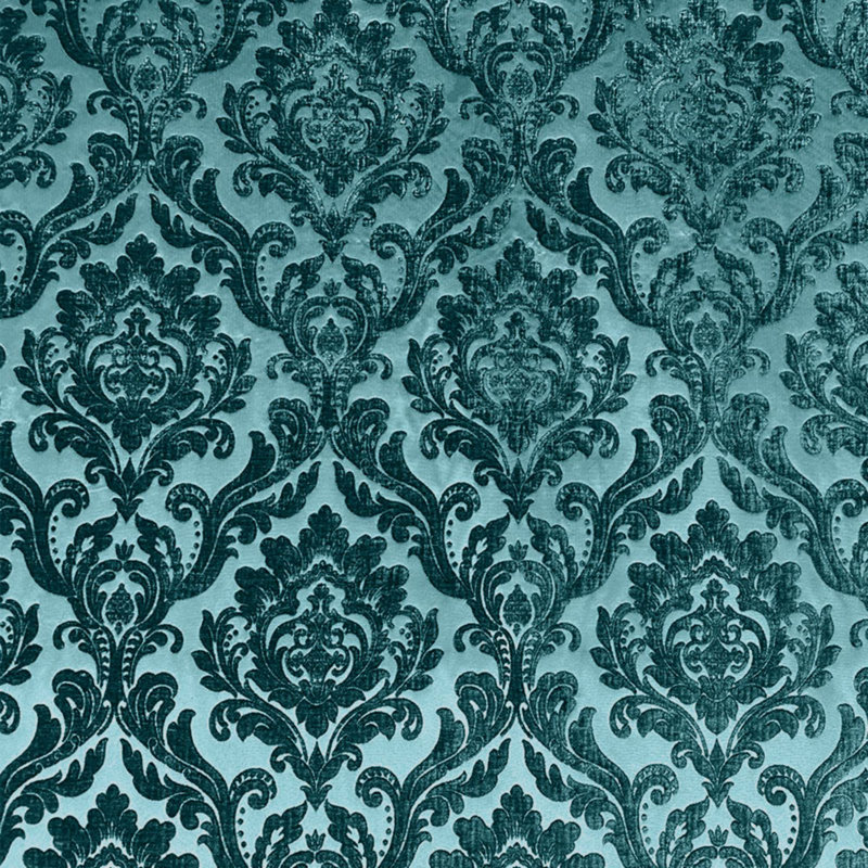 Damask Two Tone Velvet | Neiman Fabric, Peacock