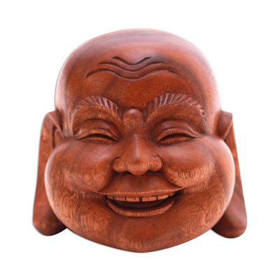 Jolly Buddha Wood Sculpture