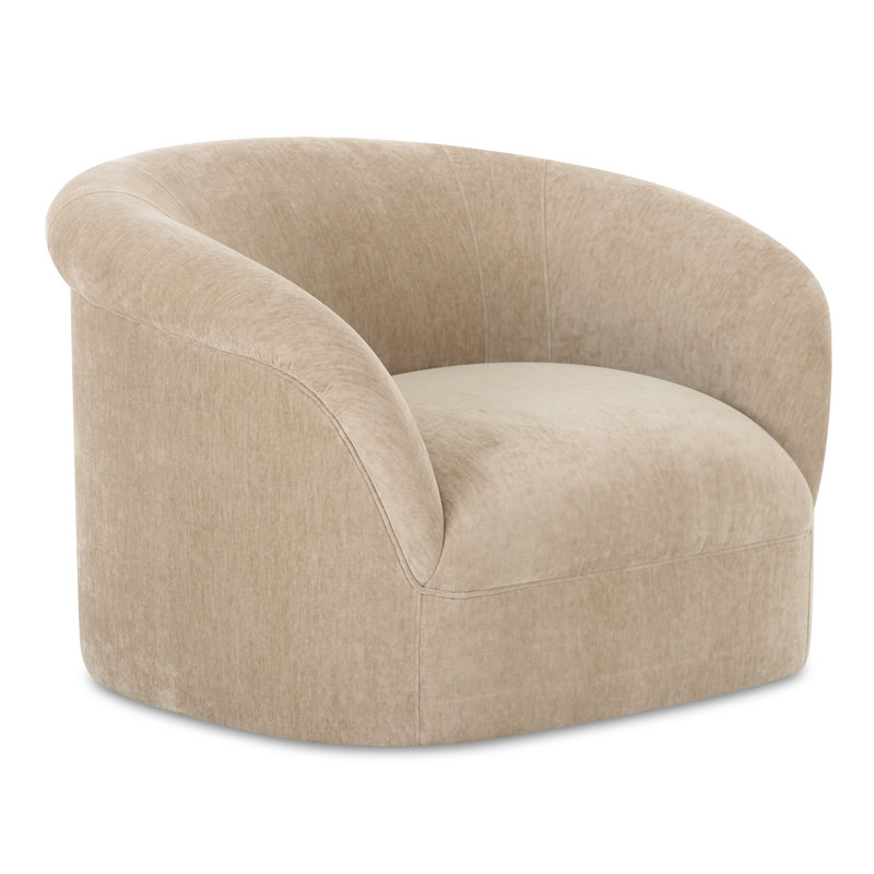 Upholstered Armchair, Beige Performance Chenille