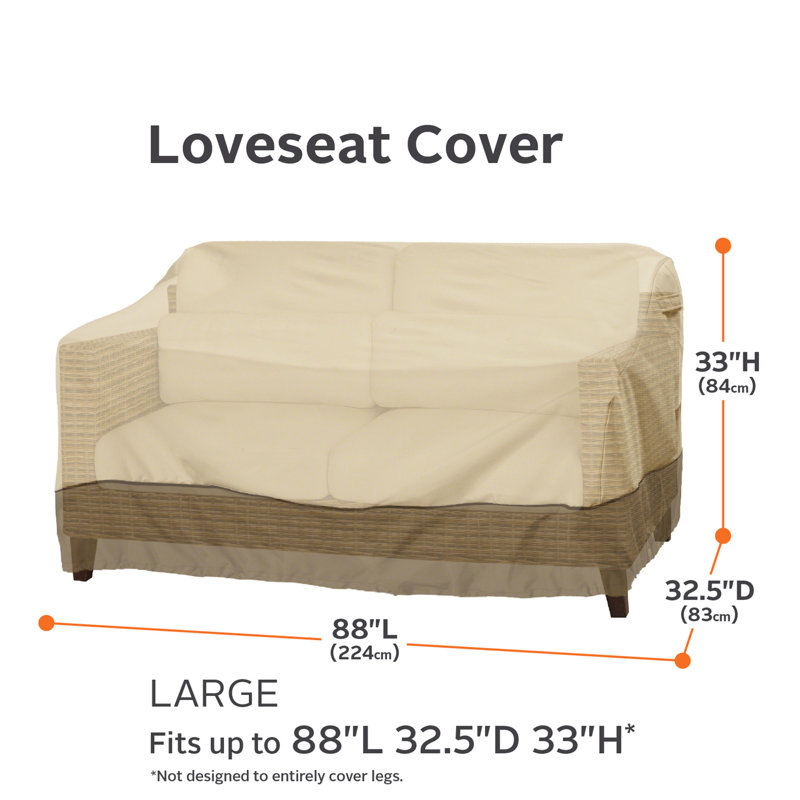 Paulding Water Resistant Patio Sofa Cover, 34" H x 35" W x 90" D