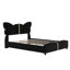 Lit plateforme avec tête et pied de lit en forme de papillon, cadre de lit tapissier moderne avec décorations en métal-615951160-615951140