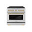 ZLINE Autograph 36" Paramount Dual Fuel Range w/ 6 Burners & Champagne Bronze Accents (SDRZ-36-CB)-1091892206-1091892209-1091892216