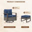 Ensemble de conversation d'extérieur 4 pièces avec chaises berçantes et repose-pieds en osier Twellwell-1807245347-1807245349
