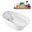 Baignoire de trempage autoportante 63 "avec drain et plateau en bambou 63" Streamline-75230194