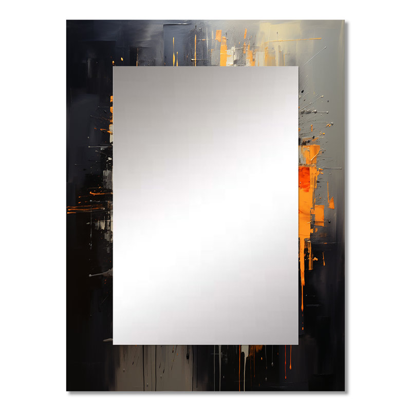 Gold And Grey Bitcoin Crypto Currency - Gold Wall Mirror Decor, 32" x 24"