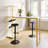 Quintavia Modern Metal Bar Table with Bottle and Stemware Storage-917573660