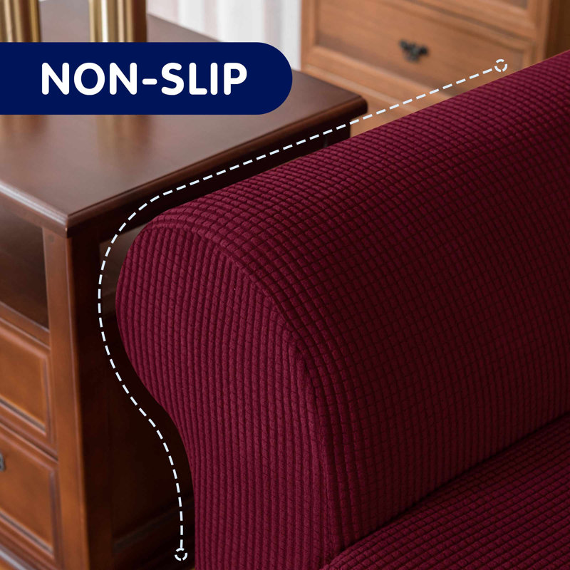 Box Cushion Armchair Slipcover, Wine