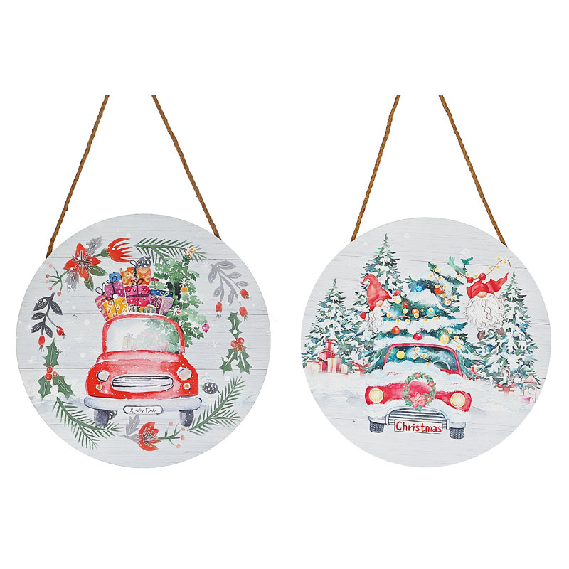 Ensemble de 2 panneaux de fêtes en panneau de fibres à densité moyenne